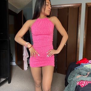 Halter top mini dress